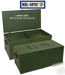 Wwii style military lockable footlocker