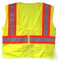 Ansi osha class ii 2 traffic safety vest lime yellow lg