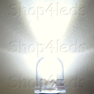 New 50 pcs 10MM 40Â° 5-chips white led 100MA 280,000MCD 