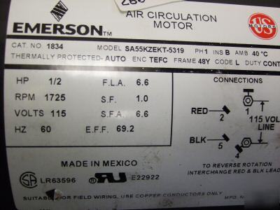 New emerson hvac motor 1/2 hp / 