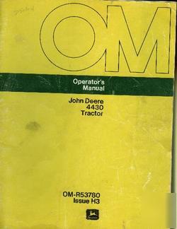 John deere operators manual for 4430 tractor tractors g