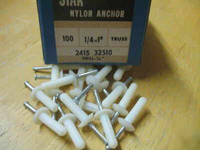 100 truss head pin nylon anchors 1/4