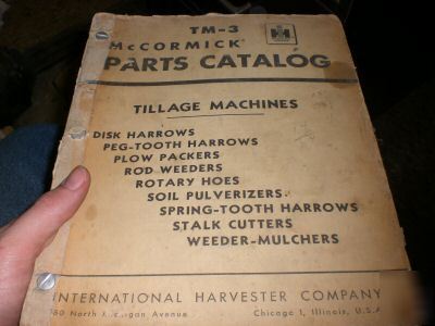 Old mccormick parts manual for tilage machines