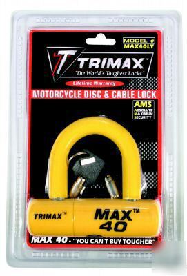 Trimax max 40 motorcycle cable disc u lock $12.88 frsp 