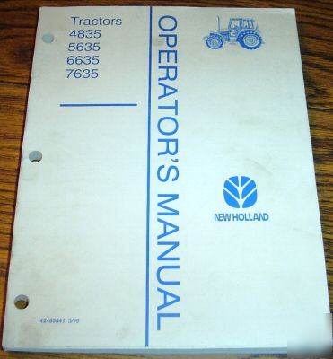 New holland 4835 to 7635 tractor operator's manual nh