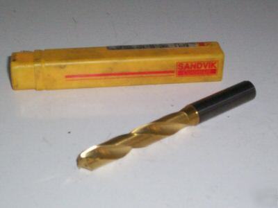 New sandvik solid carbide drill 10.80 mm .425 tin coat