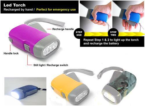 No batteries needed flashlight