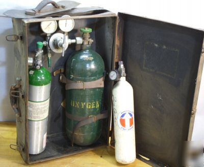 5PC lot of oxygen & compressed air tanks & more 