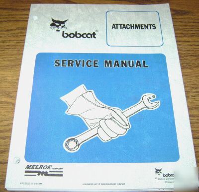 Bobcat attachment service manual roller trencher rake