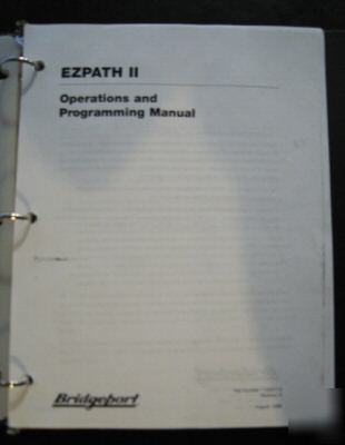 Bridgeport ezpath ii operations & programming manual
