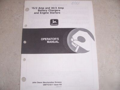 John deere om manual amp batery chargers engine