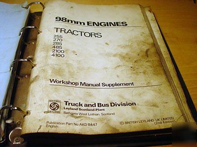 Leyland 255 270 tractor service manual original book