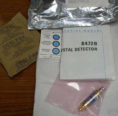 New hp agilent 8472B detector opt C11 nos foil bagged * *
