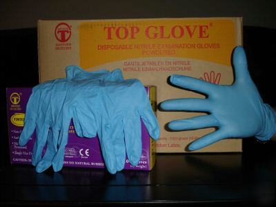 Nitrile exam gloves non-latex lightly powder full case
