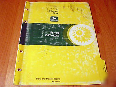 John deere 31 integral disk harrow parts manual jd