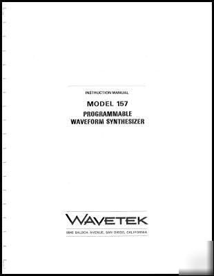Wavetek 157 service /op manual in 2 res +txtsearch