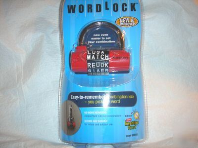 Wordlock combination lock * words not numbers * red