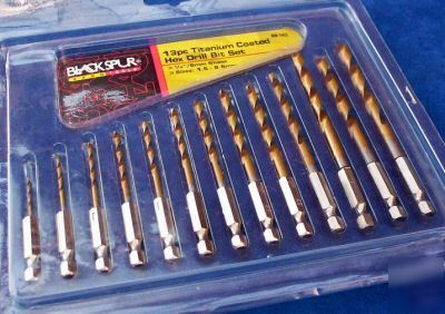 13PC titanium coated hex shank drill bit set- 1.5-6.5MM