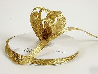 1/8 in 50 yd gold metallic ribbon wedding favor party