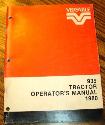 1980 vesatile 935 tractor operator's owner's manual