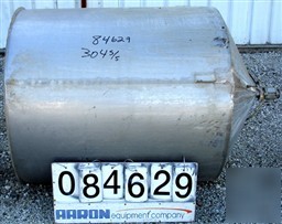 Used: tank, 350 gallon, 304 stainless steel, vertical.