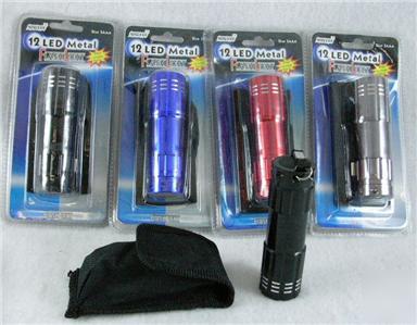 Case lot of 24 - 12 head led flashlights free batteries