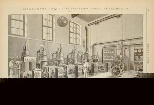 Chelsea electric supply co. station dynamos 1890 london
