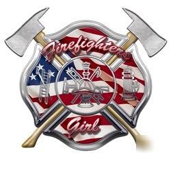 Firefighters girl decal reflective 2