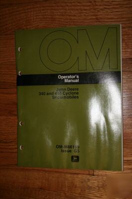 John deere 340 440 cyclone snowmobile operator manual 
