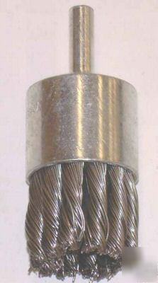 New end knot cup brush 1 1/8 x 1 1/4 wire brush 