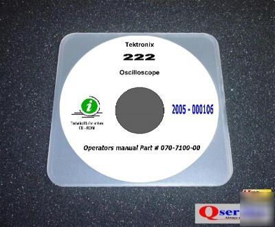 Tektronix tek 222 oscilloscope operators manual cd