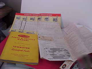 Original 1954 towmotor lt-390 manual + brochure 