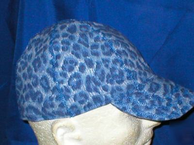 Welding biker hat hats cap cap blue cheetah