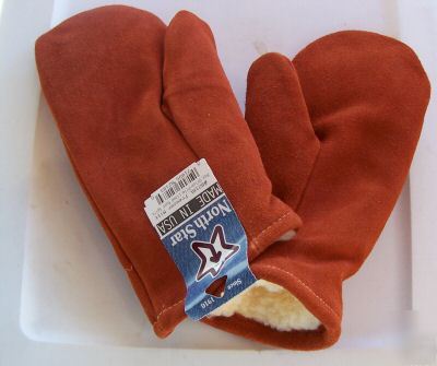 Winter leather western freezer mitts chopper 12