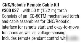 Miller 300027 cnc/robotic remote cable kit