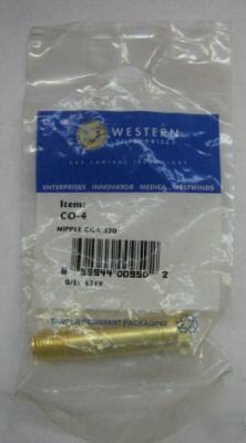 Western co-4 nipple CGA320 1/4NPTMX2.5