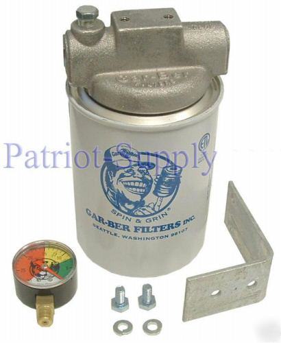 Garber 11BV-rk complete oil filter with gauge & bracket