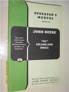 John deere operators manual gl grasslands drill 