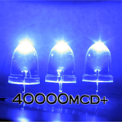 Blue led set of 5000 super bright 10MM 40000MCD+ f/r
