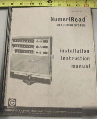 Giddings lewis g&l numeriread measuring system manual