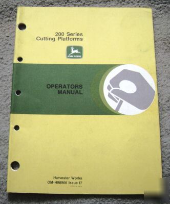 John deere 3300-7700 combine platform operator's manual