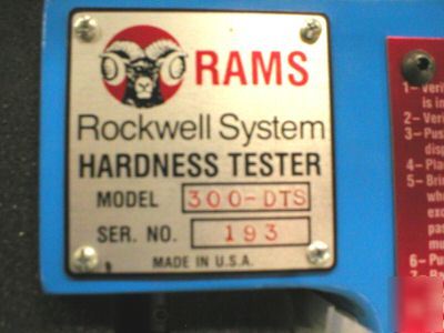 Rams superficial hardness tester
