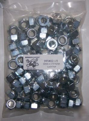 12MM x 1.5 nylock nuts -100 quant-high qual-985M12X1.5