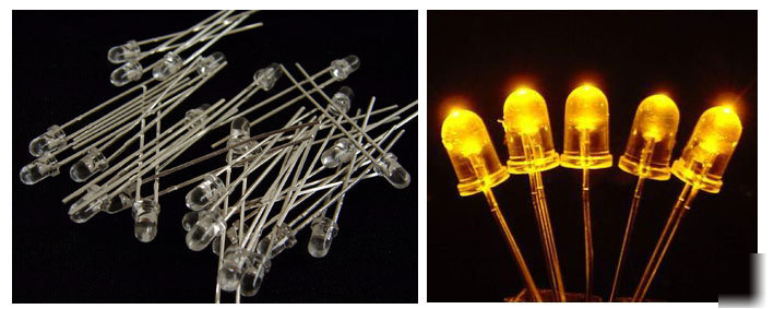 10 sets 5MM yellow 12V ready 5000MCD led leds