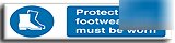 Protec.foot.mb worn sign-a.vinyl-300X75MM(ma-067-aj)