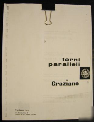 Graziano mdl. sag 12 lathe operations & parts manual