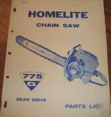 Homelite 775G chain saw parts catalog manual