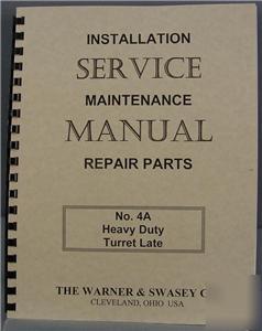 Warner & swasey no 4A lathe service manual