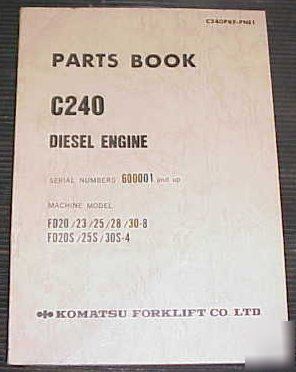 1983 komatsu forklift C240 diesel engine parts book