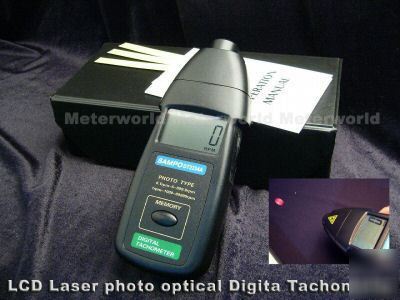 Digital lcd laser optical automotive tachometer tester